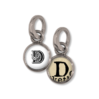 Initial Charm, D, initial, dot initial, bubble glass, charm, Small initial charm, D Initial Charm, D, initial, dot initial, bubble glass, charm,
