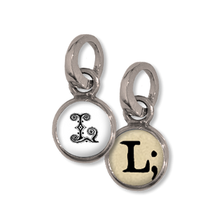 Initial Charm, L, initial, dot initial, bubble glass, charm, Small initial charm, L Pick Up Sticks Jewelry, Collage charms, Photo jewelry, Vintage Photo charms, Photo charms, Pick Up Sticks Jewelry, Collage charms, Photo jewelry, Vintage Photo charm