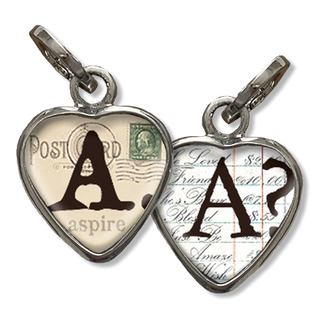Bubble Heart Initial A
