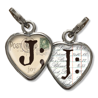 Bubble Heart Initial J