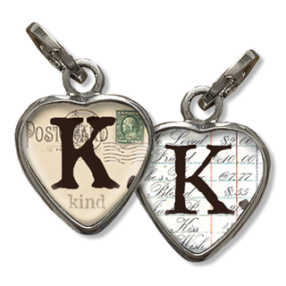 Bubble Heart Initial K
