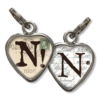 Bubble Heart Initial N