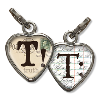 Bubble Heart Initial T