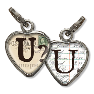 Bubble Heart Initial U