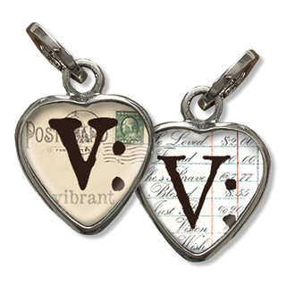 Bubble Heart Initial V