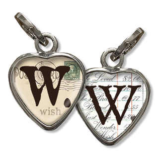 Bubble Heart Initial W