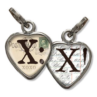Bubble Heart Initial X