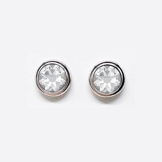 Crystal Diamond (April) Earring Posts