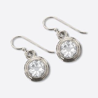 Crystal Diamond (April) Earring Wires
